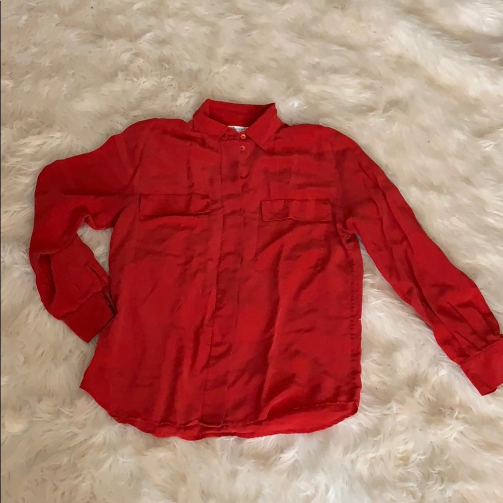 Christian Dior silk red blouse